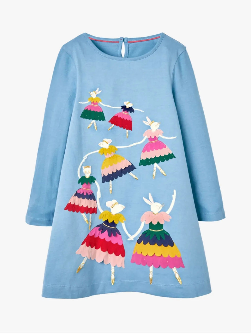 NWOT Mini Boden Bunny Ballerina Appliqué Dress