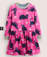 Load image into Gallery viewer, NWT Mini Boden Pink Halloween Cats Sweatshirt Dress
