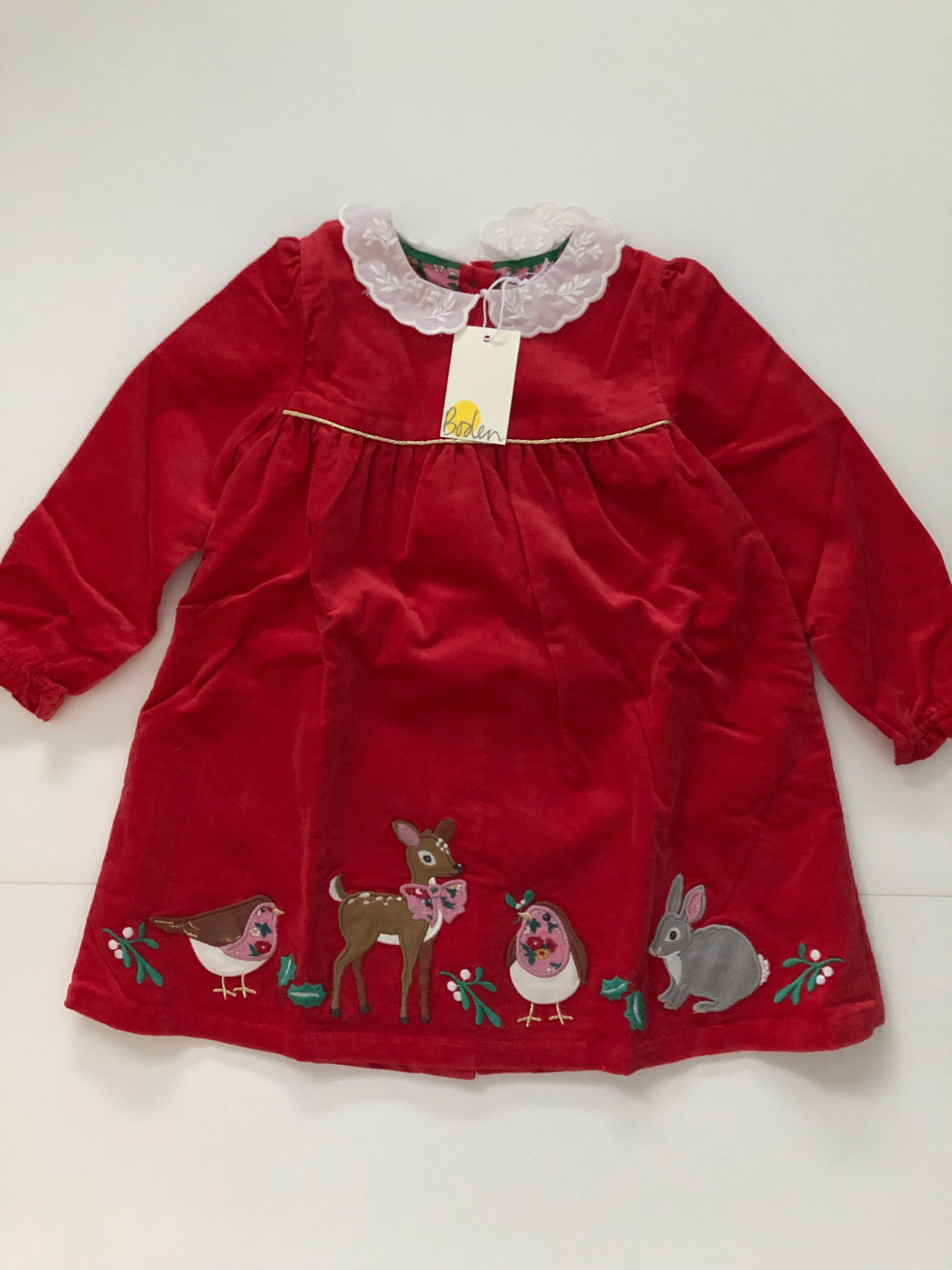 Outlet NWT Boden Christmas Smocked Velvet Dress