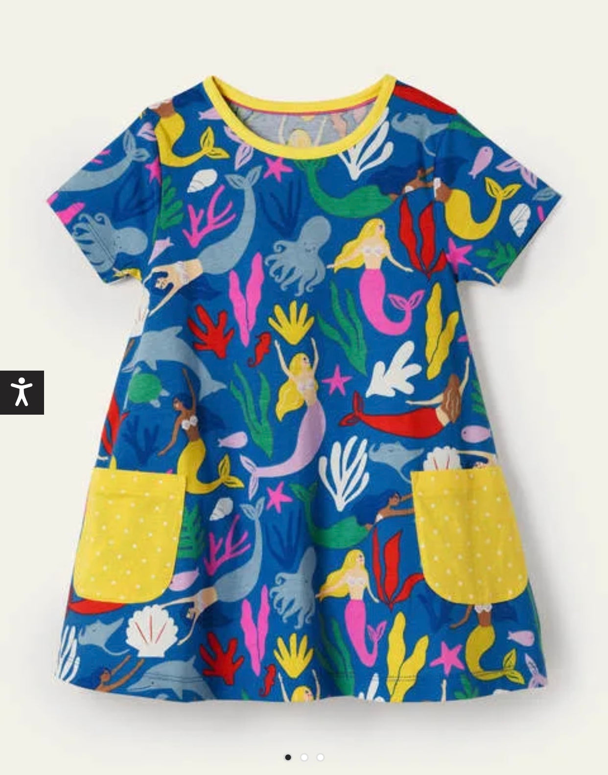 Mini Boden Kids' Sea Life Cotton Tunic Top in Marina Blue Mermaids at Nordstrom, Size 6-7Y