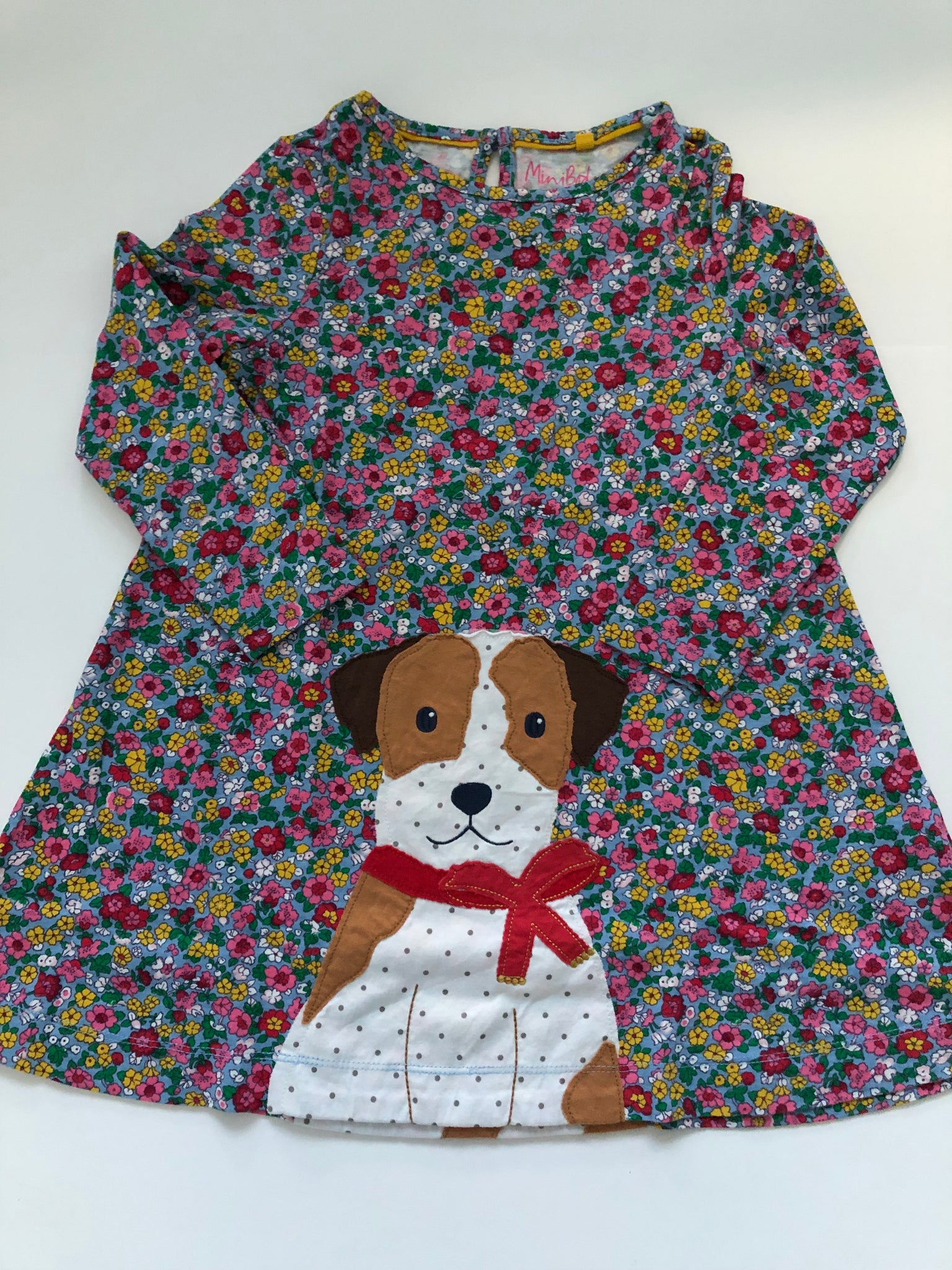 mini boden dog dress Vintage Mini Boden Green Dog Print Cotton Dress 45Y